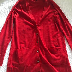 Banana Republic Red Boyfriend Cardigan